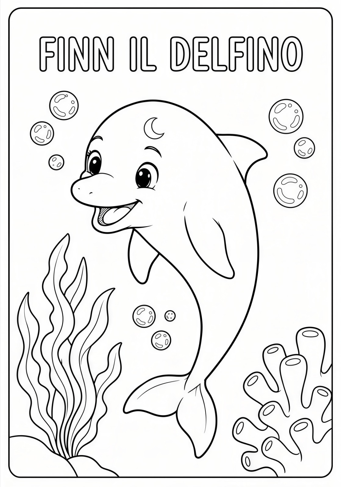 Finn Il delfino — disegno da colorare