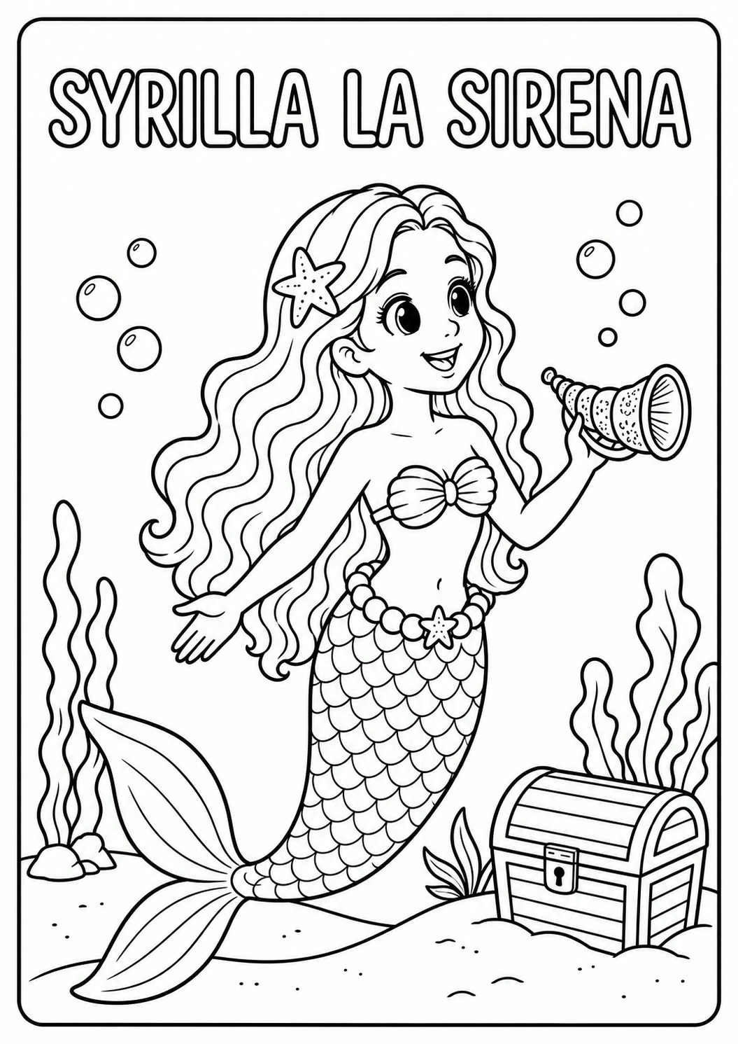 Syrilla La sirena — disegno da colorare